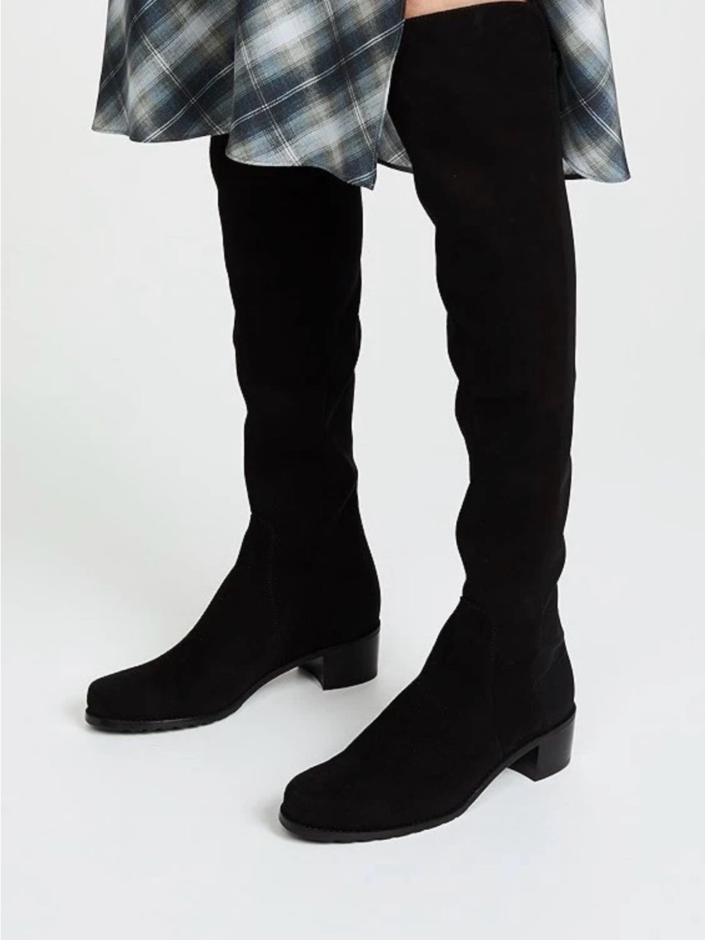 Stuart Weitzman Reserve Suede Over-the-Knee Boots in Black